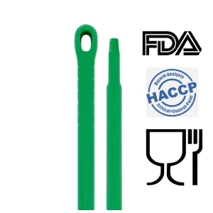 Coada / Maner 150 cm, verde, pentru matura, perii si racleta IGEAX, din plastic si fibra de sticla, rezistenta la 100 °C, autoclavare 121 °C, pentru industria alimentara, certificata HACCP, FDA