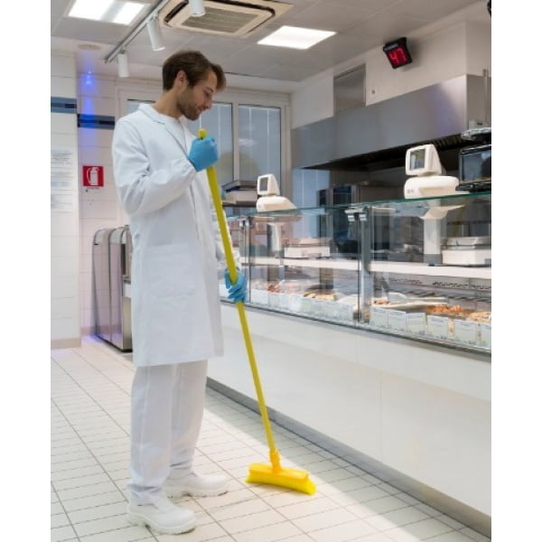 Coada / Maner  150 cm, galbena, pentru matura, perii si racleta IGEAX, din plastic si fibra de sticla, rezistenta la 100 °C, autoclavare 121 °C, pentru industria alimentara, certificata HACCP, FDA