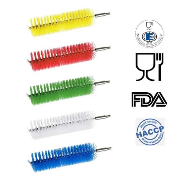 Perie tubulara pentru curatarea tevilor, interschimbabila, diametrul Ø50 mm, ergonomica, duritate medie, albastra, autoclavare 121 °C, pentru industria alimentara, certificata HACCP, FDA