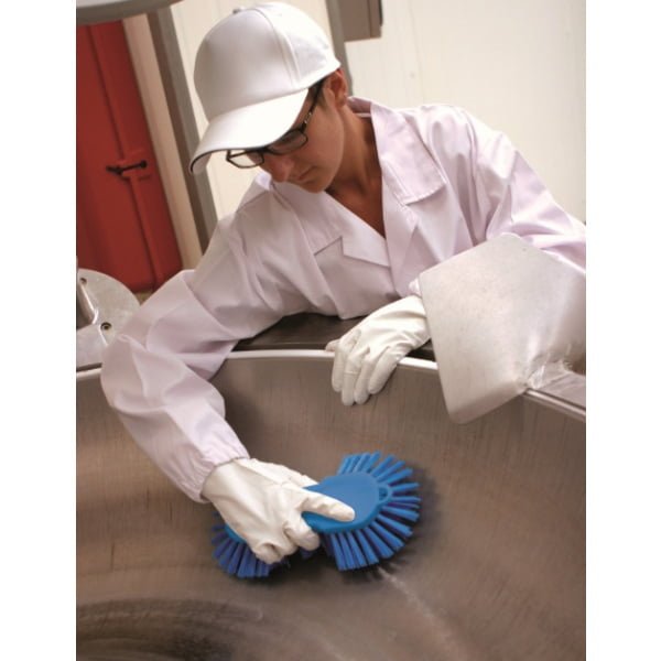 Perie radiala de mana, IGEAX 1019M, duritate medie, verde, rezistenta la 121°C, autoclavare, pentru cuve, butoaie si rezervoare rotunde, pentru industria alimentara, certificata HACCP, FDA