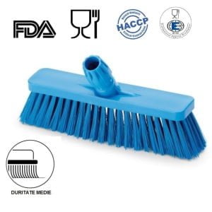 Matura inclinata, duritate medie, albastra, 30 cm, cu peri medii IGEAX 1038, termorezistenta, autoclavare la 121 °C, pentru industria alimentara, certificata HACCP, FDA