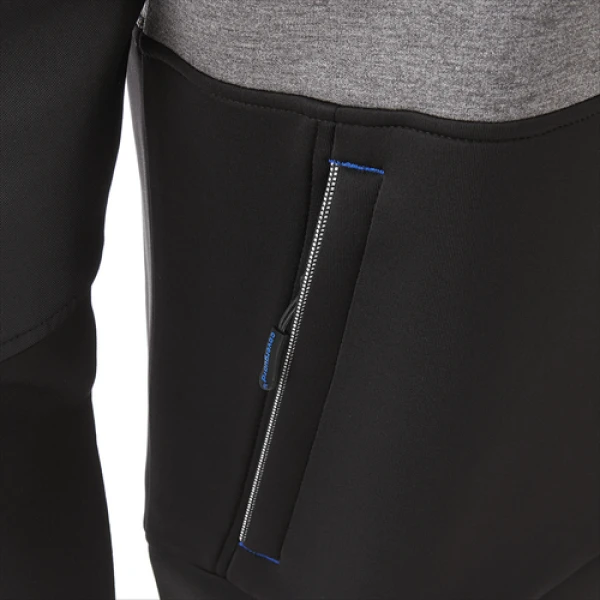 Pulover Kangaru pentru protectie termica, gri/negru, din material Air Space gros de 320 g/m², cu intaritura la coate, manseta elastica, 4 buzunare, elemente reflectorizante