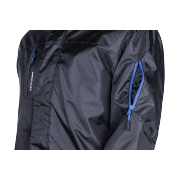 Geaca de iarna, Panda, neagra, din material Oxford, 100% poliester acoperit cu PU, gluga ascunsa, buzunare multiple