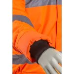 CG5SOU170_Geaca de iarna impermeabila, Soukou Fluo, Portocaliu, Hi-Viz, benzi reflectorizante_maneca