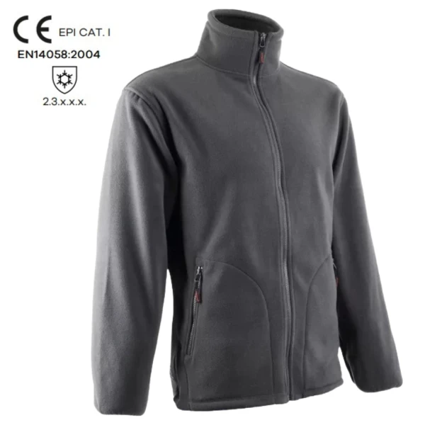 CG5VPOG_Pulover Polar, fleece, gri, cu fermoar si buzunare laterale, rezistenta termica si impotriva vantului Pulover Polar, fleece, gri, cu fermoar si buzunare laterale, rezistenta termica si impotriva vantului