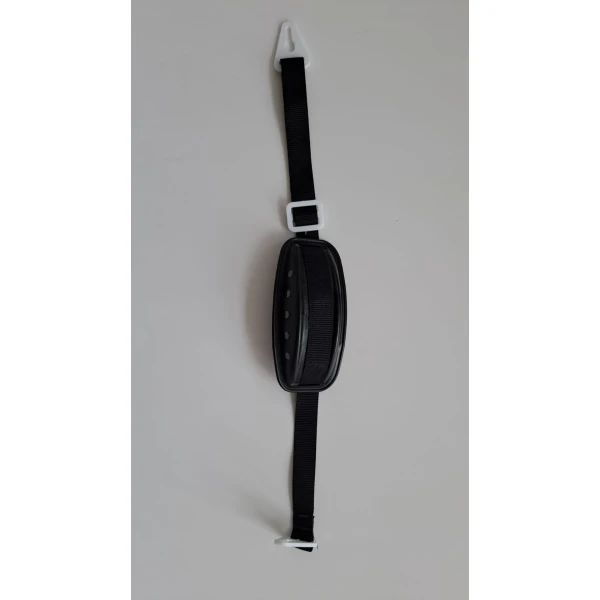 Curea pentru fixarea castii de protectie, reglabila, prindere in 2 puncte, cu protectie pentru barbie