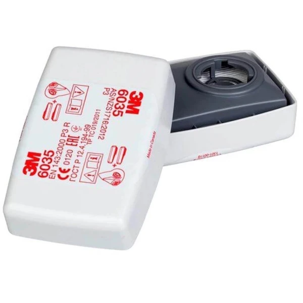 Filtru de protectie impotriva particulelor solide sau lichide, 3M 6035, P3R, conectare tip baioneta, pentru masti seriile 6000, 6500QL, 7500, 2 buc/set