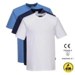 PWAS20_Tricou antistatic, ESD, cu maneca scurta, AS20, 96% bbc, 4% fibra Carbon 195g_m², EN 1149 -5, IEC 61340-5-1