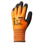 CG1LAWO09_Manusi de protectie pentru iarna Hi-VIZ, EUROWINTER L22, portocaliu, imersie dubla in latex, impermeabile, aderente, captusite, mediu umed_uscat_dos_palma