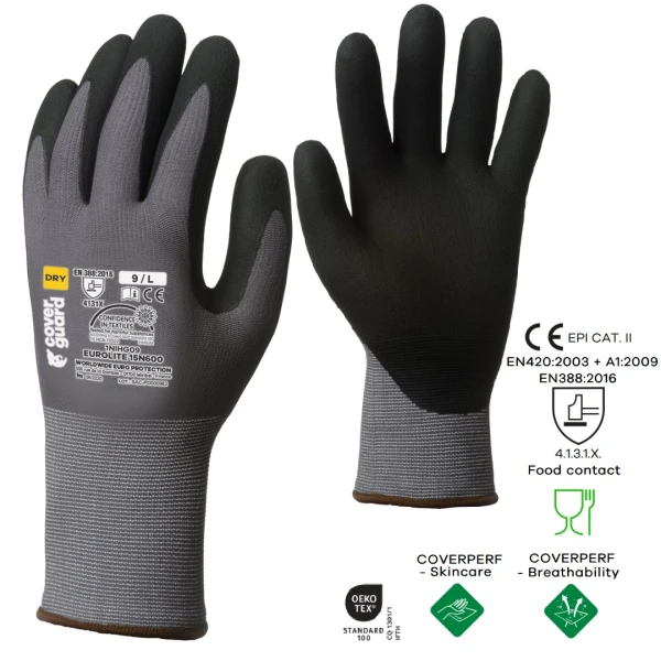 CG1NIHG_Manusi de protectie EUROLITE 15N600, gri_negru, imersie spuma de nitril pe palma, forma anatomica, dexteritate maxima, hipoalergenic, EN388 4131X, Food Contact_11 Manusi de protectie EUROLITE 15N600, gri/negru, imersie spuma de nitril pe palma, forma anatomica, dexteritate maxima,  hipoalergenic, EN388:4131X, Food Contact