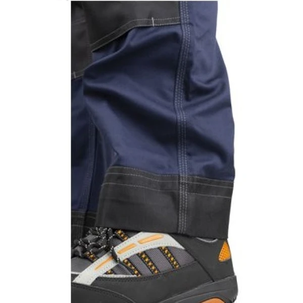 Salopeta de lucru BARVA, albastru inchis, tercot, cu buzunare multiple, 60% bumbac, 40% poliester – 270/m², insertii Oxford 600D, tiv suplimentar 5cm