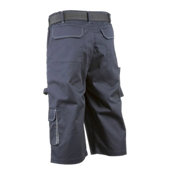 Pantaloni de lucru, tip bermude, NAVY II, albastru inchis/gri, sub genunchi, 60% bumbac, 40% poliester – 245g/m², curea integrata, Coverguard