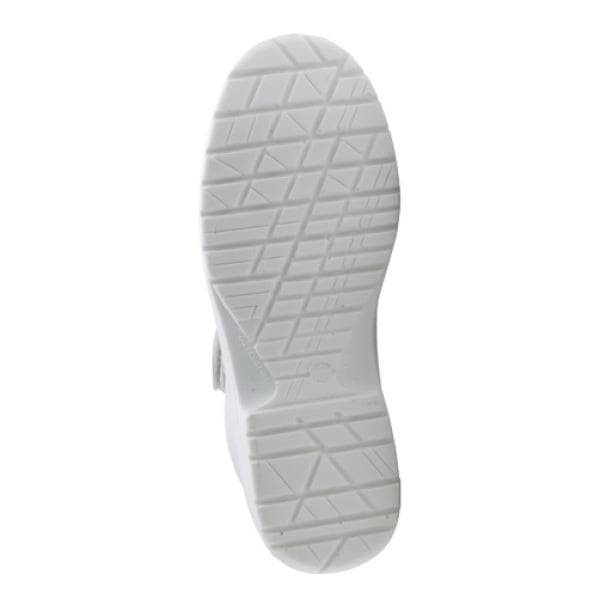 Sandale albe BUBI O1,  fara bombeu, din microfibra alba cu perforatii, talpa PU/PU, antiderapanta, Coverguard