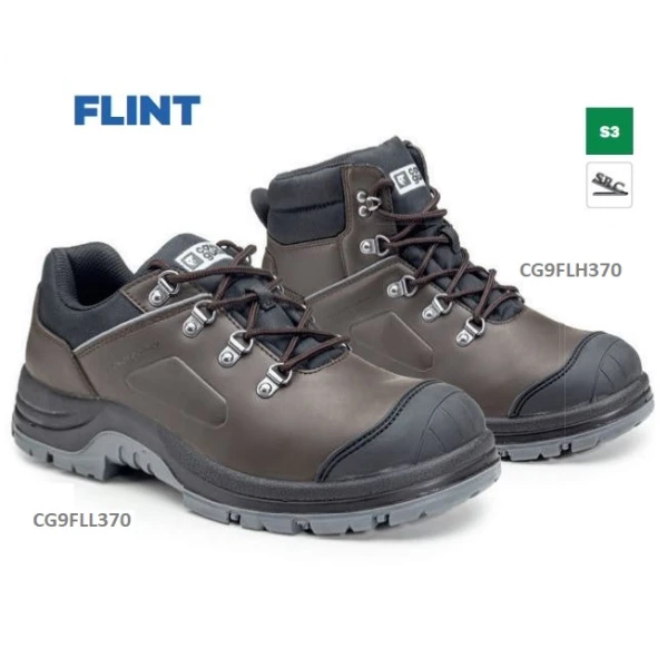 Bocanci de protectie S3, SRC, Flint, bombeu si lamela metalica, piele de bovina hidrofobizata, talpa cu aderenta ridicata, Coverguard