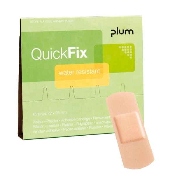 Plasturi impermeabili Plum Quick Fix, 45 buc/set, plasturi din polietilena, potriviti pentru medii de lucru umede, rezerva pentru CGGANPL5501