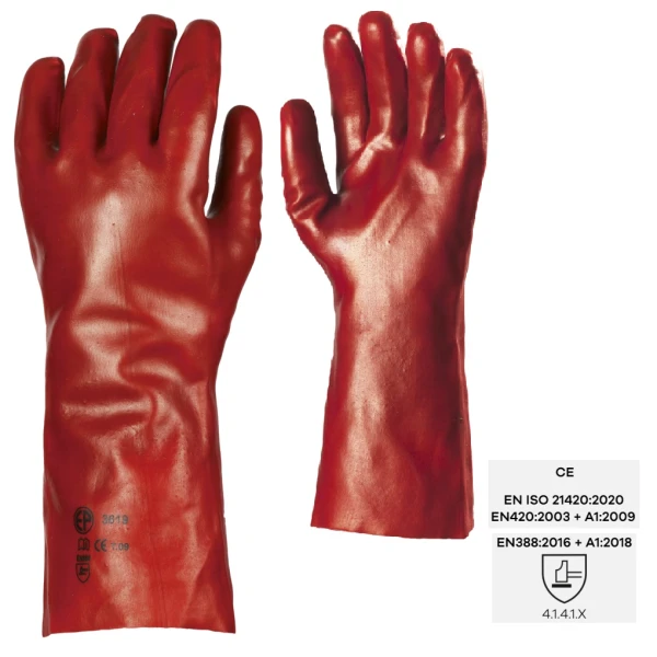 CGMO3620_Manusi de protectie din PVC, EUROSTRONG 3620, roșu, lungime 36 cm, captuseala bumbac, pentru mediu umed si uloios, Coverguard_1 Manusi de protectie din PVC, EUROSTRONG 3620, roșu, lungime 36 cm, captuseala bumbac, pentru mediu umed si uloios, Coverguard