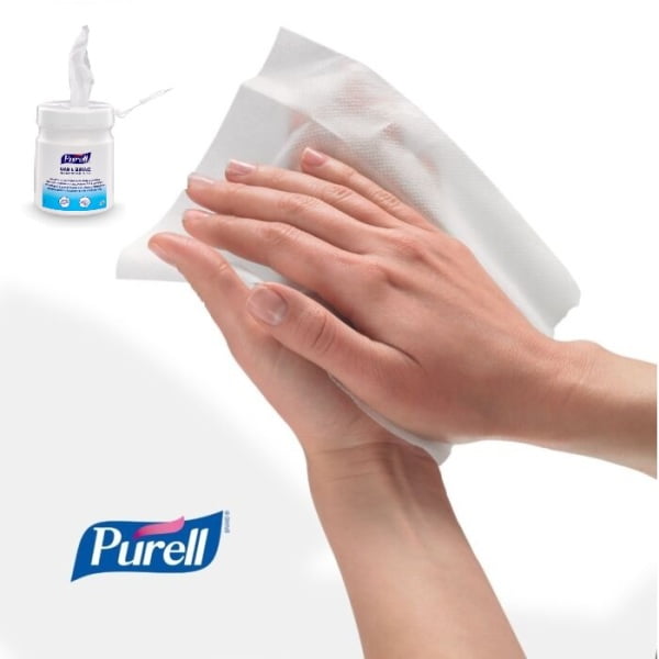 Șerveţele PURELL Hand & Surface Antimicrobial pentru dezinfectarea mainilor si suprafetelor, 270 bucăți/canistră