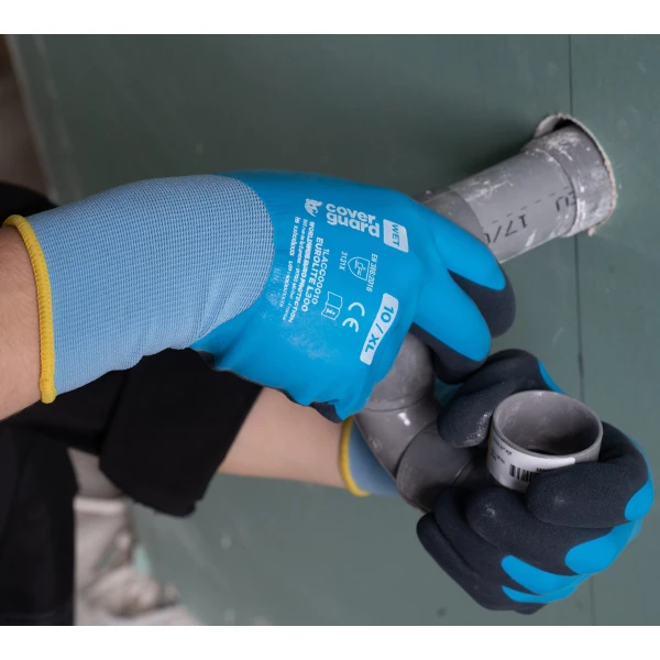 Manusi de protectie cu imersie dubla in latex, EUROLITE L300, impermeabile, flexibile, cu forma anatomica, aderente in mediu ud/uleios/uscat