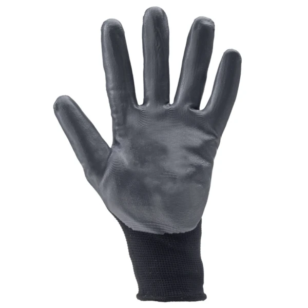 Manusi de protectie imersate in nitril pe palma, EUROLITE 1NIBB, negre, aderenta ridicata in medii uleioase si murdare, rezistenta la uzura, protectie impotriva dermatitei, marime 9