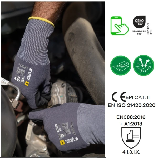 Manusi de protectie imersate in spuma de nitril, EUROLITE MAX25, aderenta, rezistenta ridicata la abraziune, adaptare la forma mainii dupa 3-5 minute, certificat OEKO-TEX Standard 100