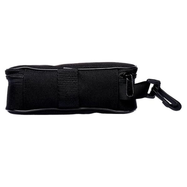 Toc moale pentru ochelari, negru, cu fermoar si clema pentru prindere la curea, 27.5 x 4 x 2 cm, 120 grame