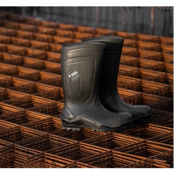 Cizme de protectie captusite, S5, SRC, CI, DRY'PU ENERGY, din poliuretan verde, bombeu compozit, captuseala antibacteriana, izoleaza impotriva frigului pana la -20 °C