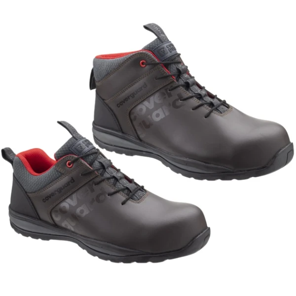 Pantofi de protectie S3, SRC, HRO, Garnet, maro, din piele, bombeu compozit, talpa din cauciuc nitrilic reziste la 300°C, Coverguard