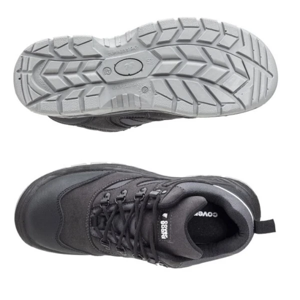 Pantofi de protectie S3, SRC, SILVER cu bombeu metalic, partea superioara hidrofuga, respirabila, dunga reflectorizanta la spate