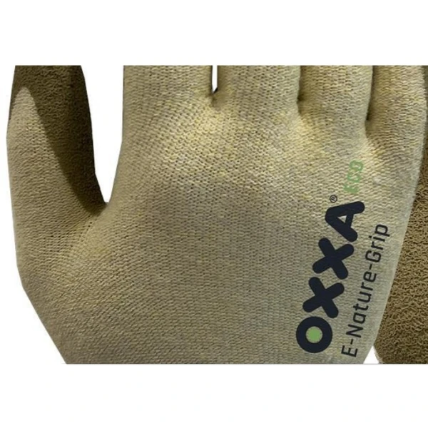 Manusi de protectie  OXXA E-Nature-Grip Cut E 52-710, protectie mecanica 3X42, taiere E si termica 100°C, imersie de latex poros pe palma, aderenta ridicata in medii umede si uscate, confort si dexteritate