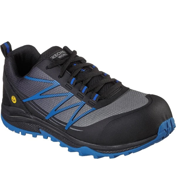 Sketchers Puxal 200046ECPuxalBKBL Pantofi de protectie sport, S1P, cu bombeu compozit, ESD, SRA Skechers Puxal SK200046EC-BKBL