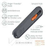 PHC-10550_Cutter clasic, cu lama ceramica, retractabila in 5 pozitii Manual Utility Knife, pentru deschiderea, decuparea sau taierea cutiilor de carton, ambalajelor din plastic, a cablurilor sau a mochetei_7