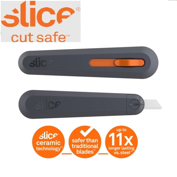 Cutter clasic, cu lama ceramica, retractabila in 5 pozitii Slice Manual Utility Knife, pentru deschiderea, decuparea sau taierea cutiilor de carton, ambalajelor din plastic, a cablurilor sau a mochetei