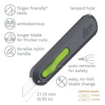 PHC-10554_Cutter clasic, cu lama ceramica, autoretractabila Slice Auto-Retractable Utility Knife, cu lama mai lunga pentru taieturi esficiente fara riscuri_7