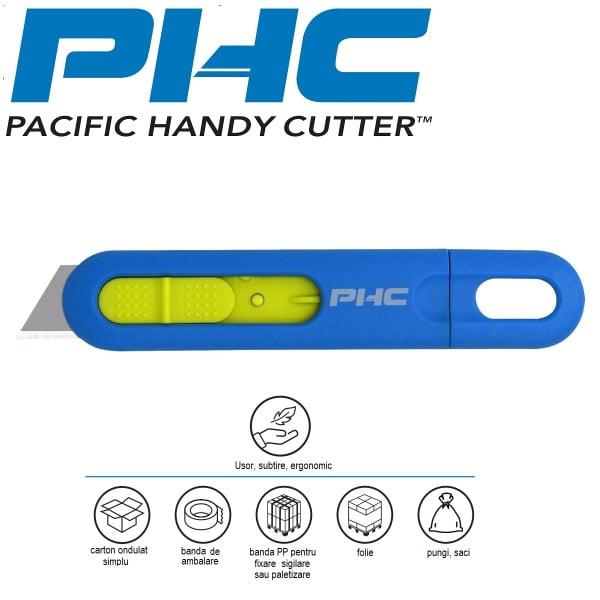Cutter cu lama din otel-carbon, autoretractabila, VOLO disposable auto-retract safety knife, usor, subtire, rezistent, ergonomic, pentru sarcini de taiere cu volum mare de lucru