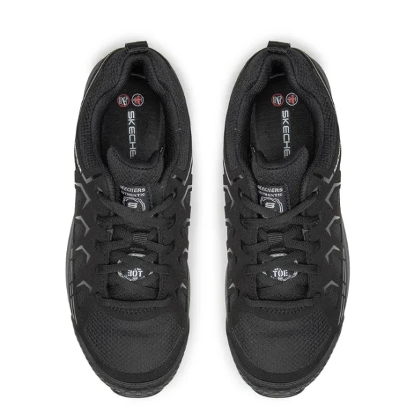 Pantofi de protectie sport, S1P, SRA, ESD, model sport barbati, SKECHERS Malad II, cu bombeu compozit, protectie anti-intepare, brant Air-Cooled Memory Foam, 200127EC-BLK