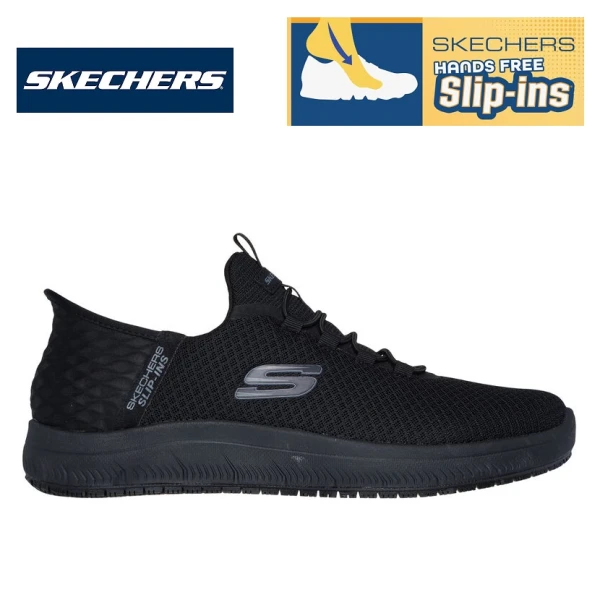 Pantofi ocupationali OB FO SRC, model sport pentru barbati SKECHERS SUMMITS SR - COLSIN, Hands Free Slip-Ins, incaltare rapida, usori si confortabili, EN ISO 20347:2012