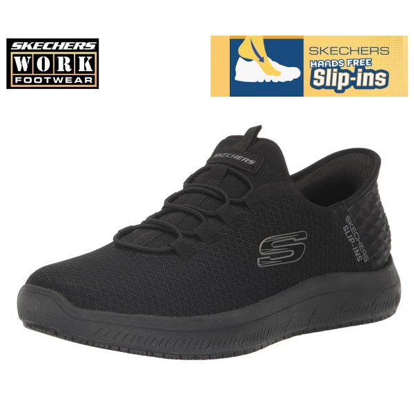Pantofi ocupationali OB FO SRC, model sport pentru barbati SKECHERS SUMMITS SR - COLSIN, Hands Free Slip-Ins, incaltare rapida, usori si confortabili, EN ISO 20347:2012