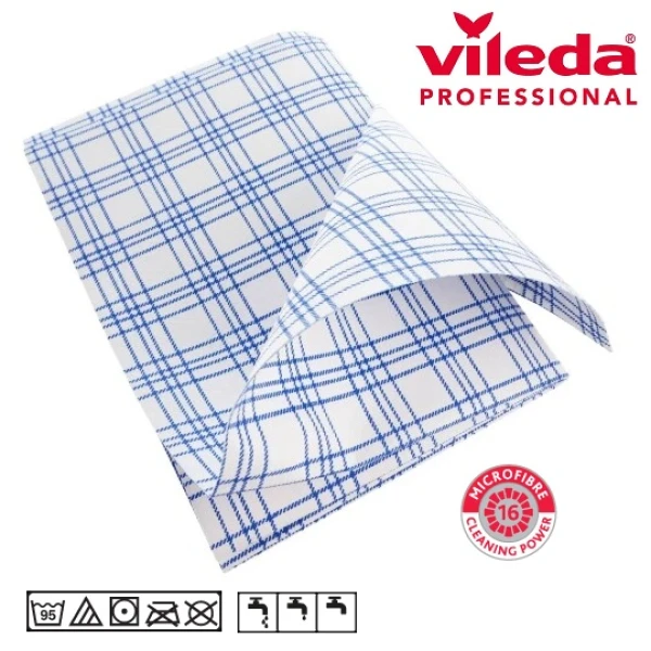 Laveta Vileda Microfibre Tea Towel, pentru sters si lustruit vesela si pahare, fara urme sau scame, 40 x 60 cm, 3 lavete / set,128425