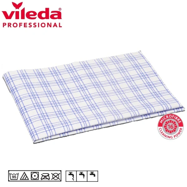 Laveta Vileda Microfibre Tea Towel, pentru sters si lustruit vesela si pahare, fara urme sau scame, 40 x 60 cm, 3 lavete / set,128425
