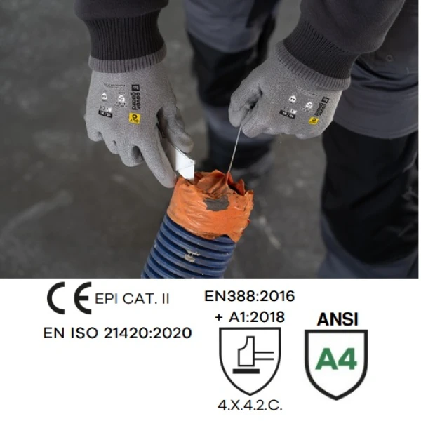 CG1CUPC00_Manusi de protectie cu rezistenta la taiere c, Eurocut P313, gri, imersate in PU pe palma, pentru aplicatii in mediu uscat, dexteritate ridicata_princ Manusi de protectie cu rezistenta la taiere C, Eurocut P313, gri, imersate in PU pe palma, pentru aplicatii in mediu uscat, dexteritate ridicata, flexibile, compatibile cu dispozitive touchscreen
