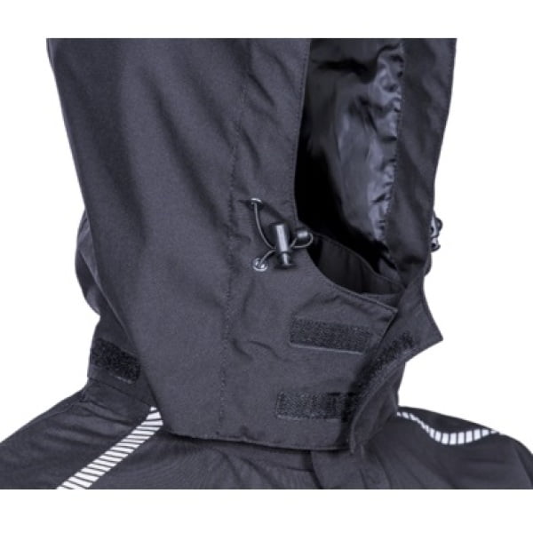 Jacheta impermeabila pentru ploaie si vant, Hotaru, neagra, elemente reflectorizante, impermeabilitate 8 000 mm, respirabilitate 5 000 g/m²/24h