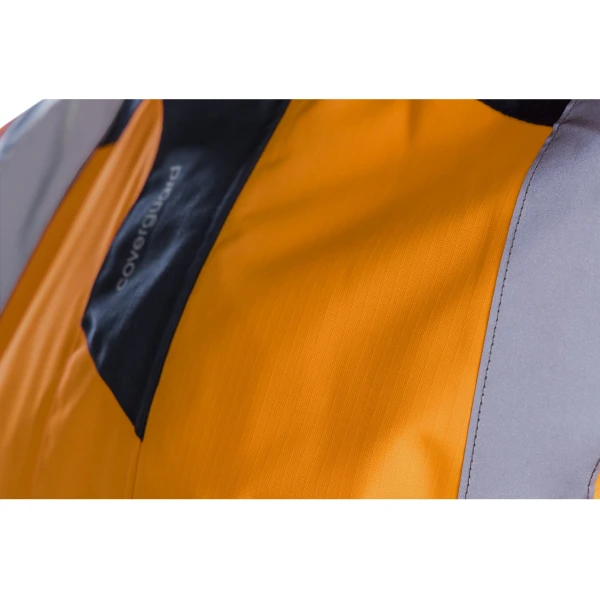 Jacheta impermeabila HI-Viz, de ploaie si vant, SANGAKU, portocaliu-albastru, benzi reflectorizante, se poate purta peste jacheta sau geaca, impermeabilitate 8000 mm, respirabilitate 5000 g/m²/24h