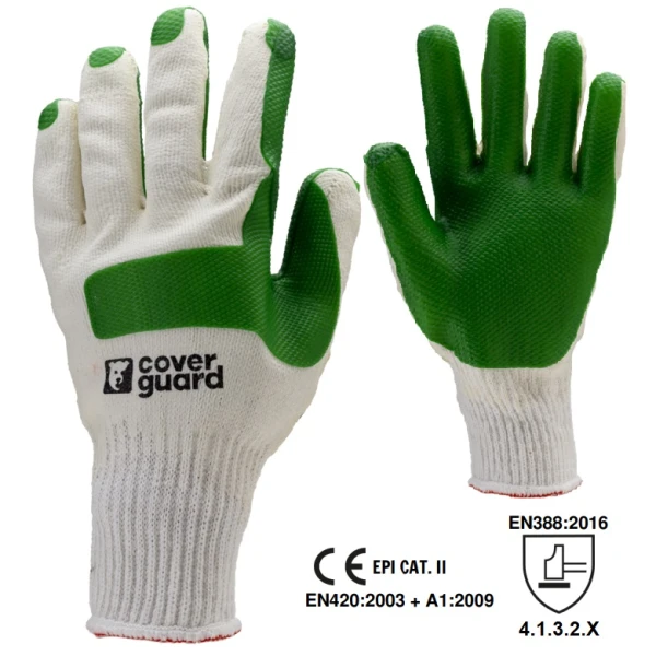 CGMO3840_Manusi de protectie pentru manipulari generale si grele, EUROSTRONG 3840, alb-verde, imersate dublu in latex, intaritura pe palma , degetul mare si aratator si osul pumnului_1 Manusi de protectie pentru manipulari generale si grele, EUROSTRONG 3840, alb-verde, imersate dublu in latex, intaritura pe palma , degetul mare si aratator si osul pumnului