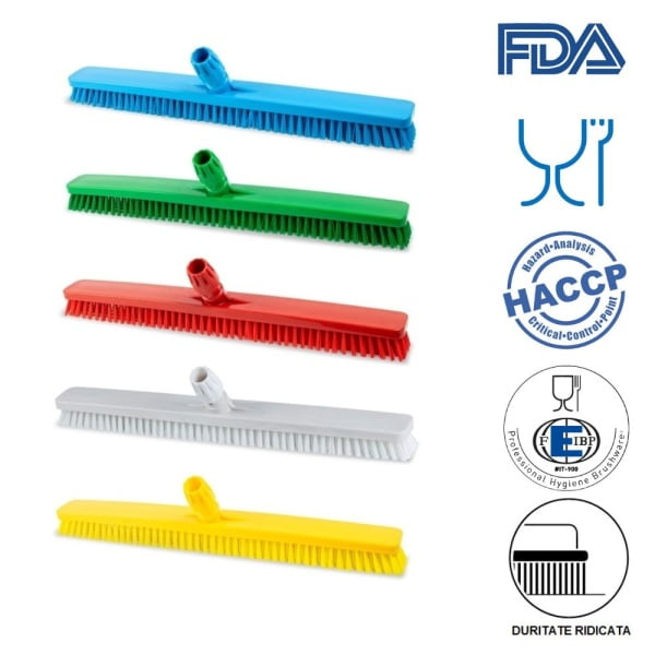 Perie pentru pardoseli si pereti, 60 cm, IGEAX 1014T, duritate ridicata, albastra, rezistenta la 121°C, autoclavare  pentru industria alimentara, certificare HACCP, FDA