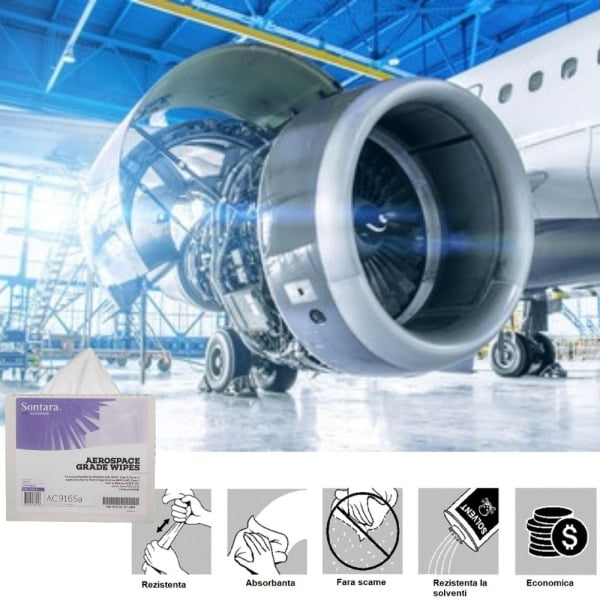Lavete industriale Sontara AC Grade Wipes AC9165, Aerospace, alba, scamosare extrem de redusa, certificata AMS 3819D, Clasa 2, Grad A, Boeing BMS15-5G, Clasa A, POP-Up Box, 22.9 x 41.9 cm, 100 lavete / cutie, D3657415