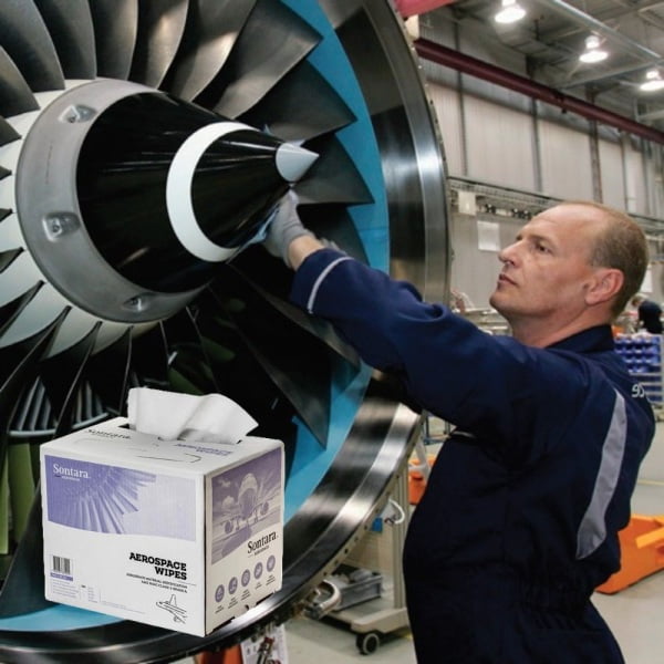 Lavete industriale Sontara AC, Aerospace, alba, cu scamosare extrem de redusa, pentru stergeri critice, certificata AMS 3819C Clasa 2 Grad A, POP-Up Box, 30,5 x 42cm, 250 lavete / cutie, D20000222