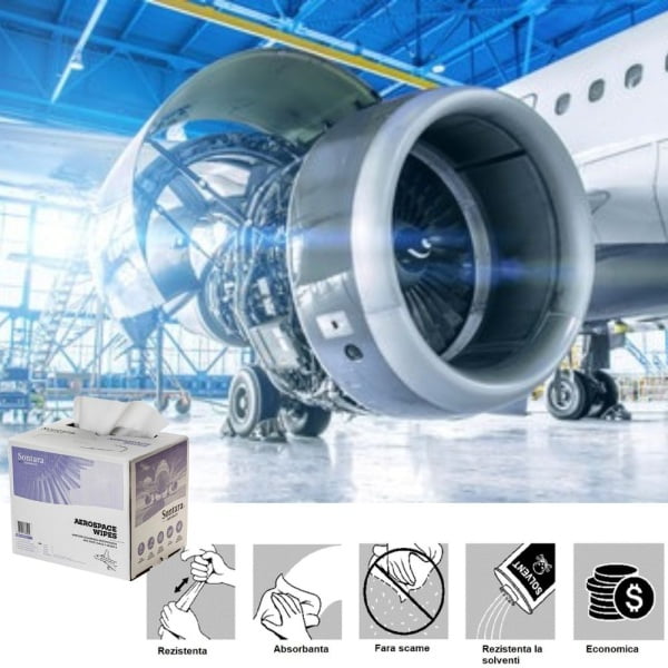 Lavete industriale Sontara AC, Aerospace, alba, cu scamosare extrem de redusa, pentru stergeri critice, certificata AMS 3819C Clasa 2 Grad A, POP-Up Box, 30,5 x 42cm, 250 lavete / cutie, D20000222