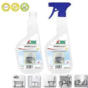 Dezinfectant rapid pentru suprafete, ce nu necesita clatire, APESIN Spray F, 750ml, pe baza de alcool, fara parfum, pentru domeniul sanitar, alimentar, industrial si institutional