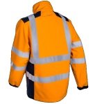 CG5KPA17_Jacheta impermeabila HI-Viz, de ploaie si vant, Kanpa, portocaliu HV-albastru, Softshell in 3 straturi, benzi reflectorizante, impermeabilitate 8000 mm, respirabilitate 3000 gm²24h_spate