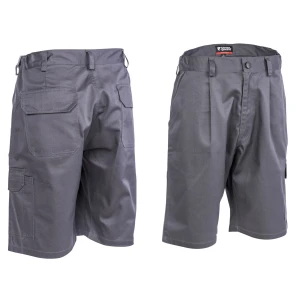 Pantaloni de lucru scurti, tip bermude, INDUSTRY, gri, tercot, 65%poliester, 35% bumbac, 245 g/m², confortabili, material rezistent la uzura, cusaturi intarite, Coverguard